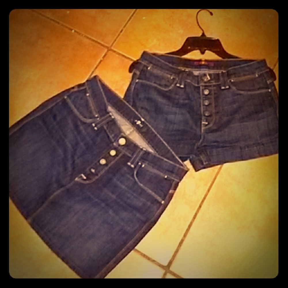 7 FOR ALL MANKIND BUNDLE NWT SZ 27 SHORTS & SKIRT